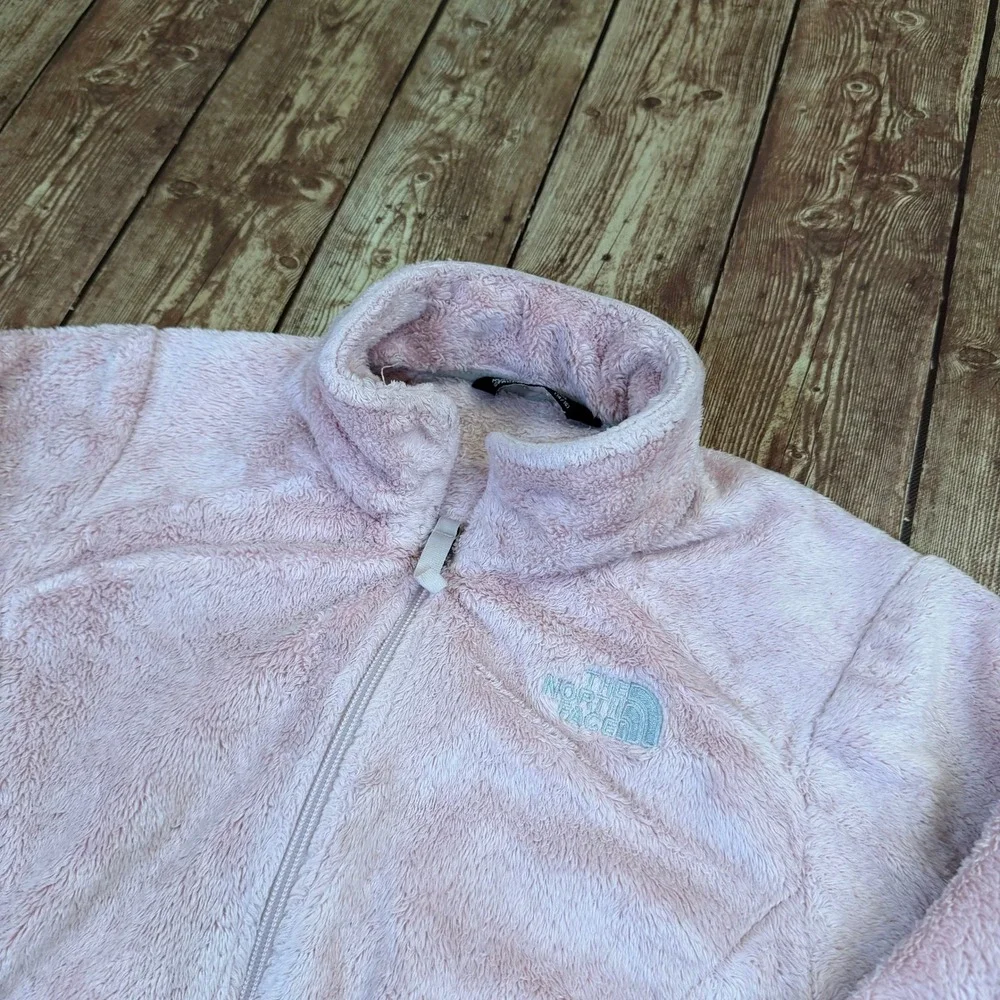 The North Face Osito Fleece Jacket Girls Large Pink Full Zip Fuzzy Soft